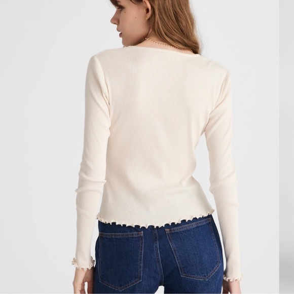 Madewell Lettuce-Hem V-Neck Cardigan - Picture 2 of 7